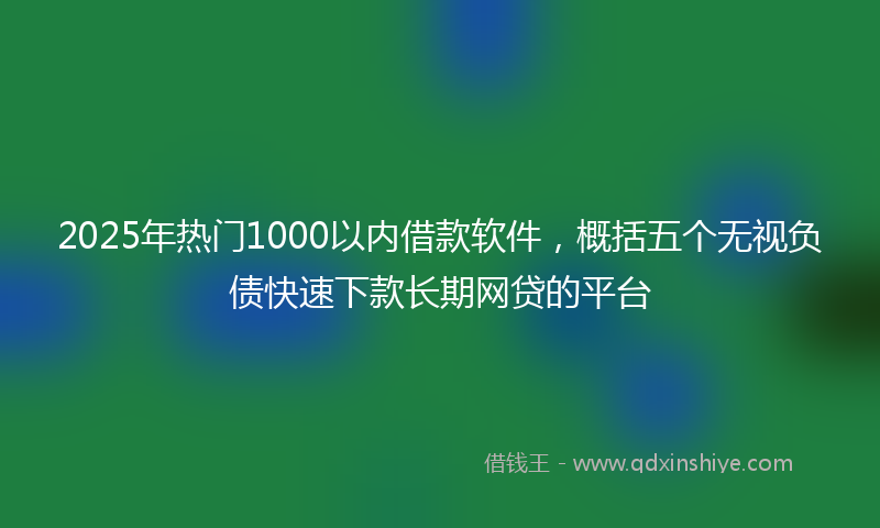 2025年热门1000以内借款软件，概括五个无视负债快速下款长期网贷的平台