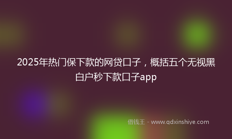 2025年热门保下款的网贷口子，概括五个无视黑白户秒下款口子app