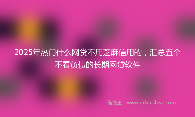 2025年热门什么网贷不用芝麻信用的，汇总五个不看负债的长期网贷软件