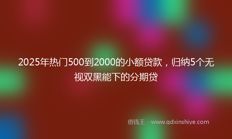 2025年热门500到2000的小额贷款，归纳5个无视双黑能下的分期贷
