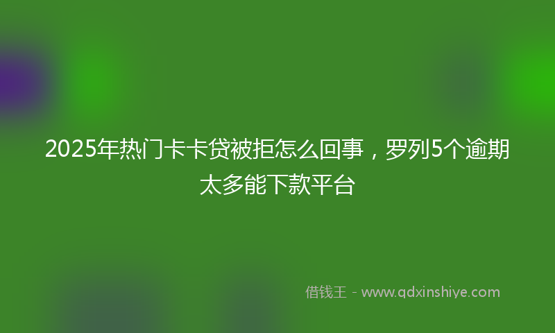 2025年热门卡卡贷被拒怎么回事，罗列5个逾期太多能下款平台