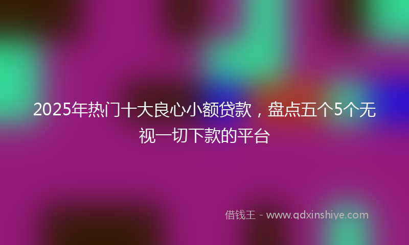 2025年热门十大良心小额贷款，盘点五个5个无视一切下款的平台