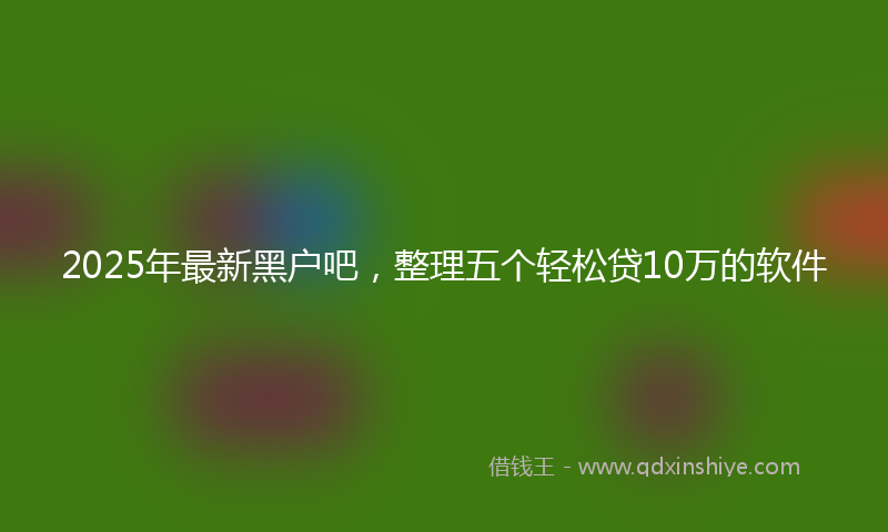 2025年最新黑户吧，整理五个轻松贷10万的软件