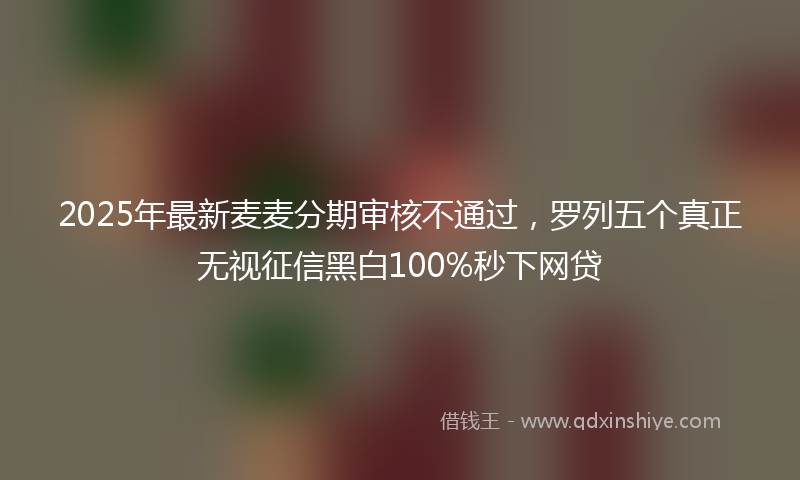 2025年最新麦麦分期审核不通过，罗列五个真正无视征信黑白100%秒下网贷