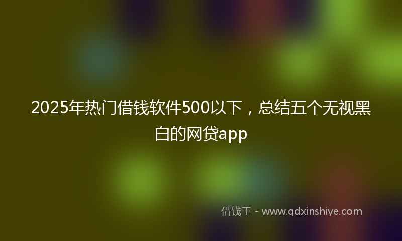 2025年热门借钱软件500以下，总结五个无视黑白的网贷app