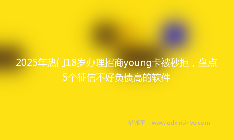 2025年热门18岁办理招商young卡被秒拒，盘点5个征信不好负债高的软件