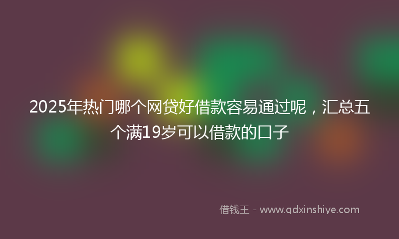 2025年热门哪个网贷好借款容易通过呢，汇总五个满19岁可以借款的口子