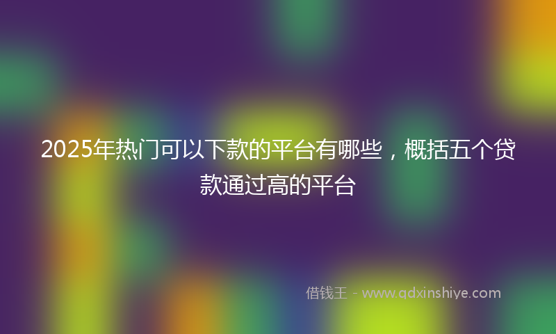 2025年热门可以下款的平台有哪些，概括五个贷款通过高的平台