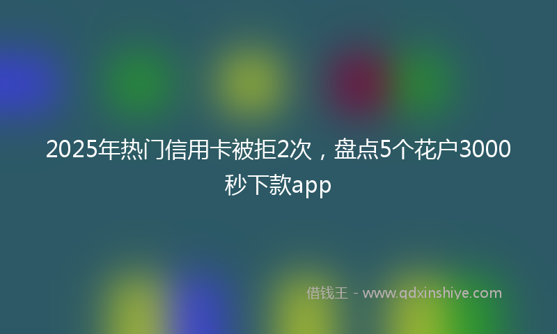 2025年热门信用卡被拒2次，盘点5个花户3000秒下款app