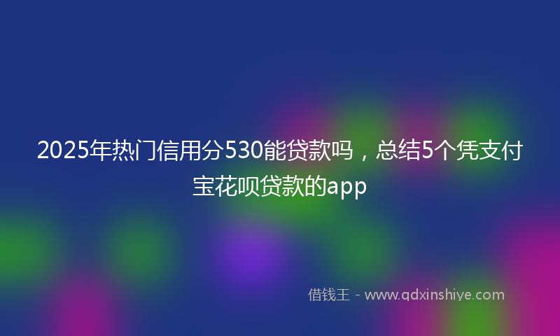 2025年热门信用分530能贷款吗，总结5个凭支付宝花呗贷款的app