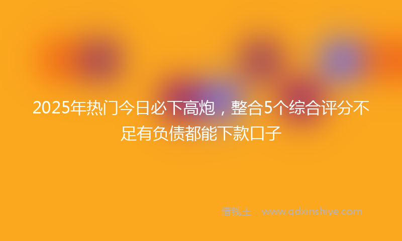 2025年热门今日必下高炮，整合5个综合评分不足有负债都能下款口子