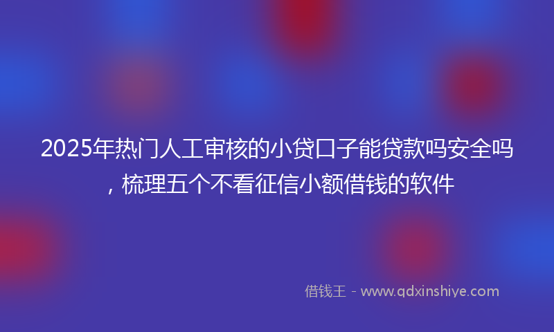 2025年热门人工审核的小贷口子能贷款吗安全吗，梳理五个不看征信小额借钱的软件
