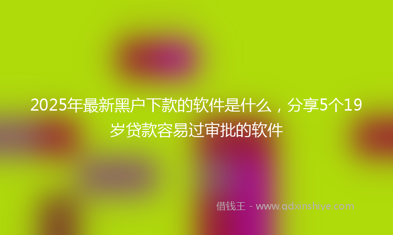 2025年最新黑户下款的软件是什么，分享5个19岁贷款容易过审批的软件