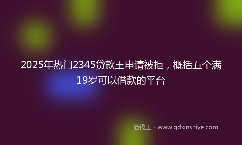 2025年热门2345贷款王申请被拒，概括五个满19岁可以借款的平台