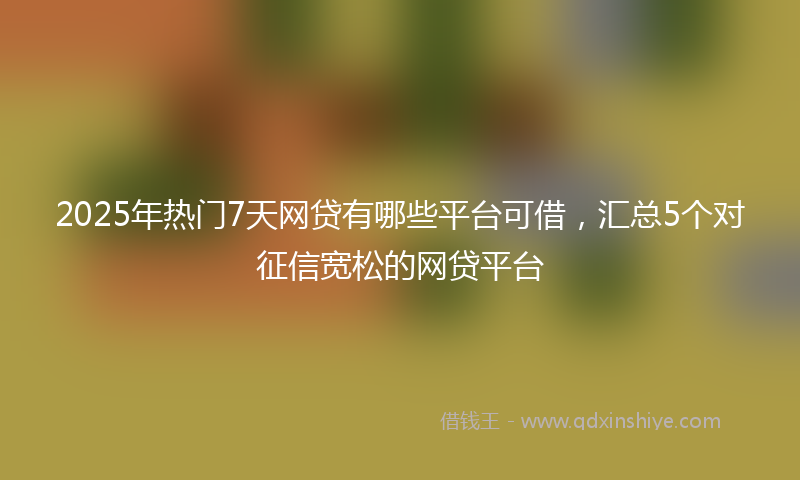 2025年热门7天网贷有哪些平台可借，汇总5个对征信宽松的网贷平台