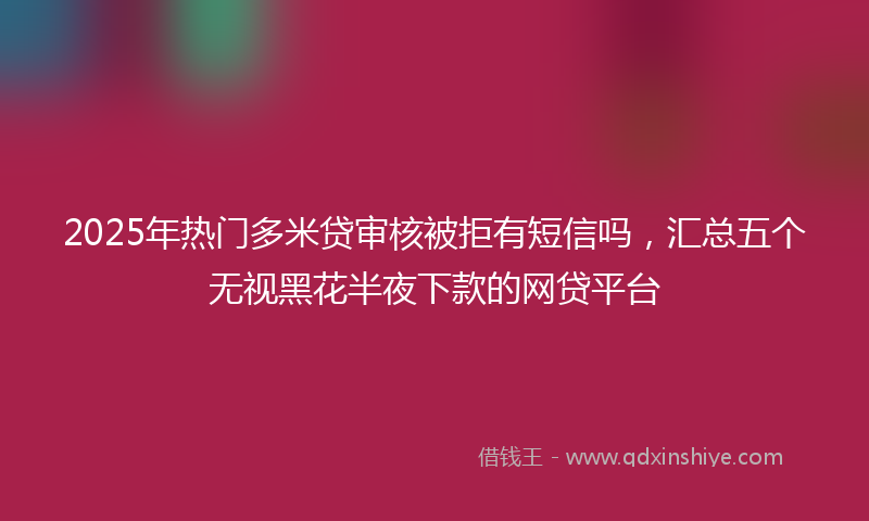 2025年热门多米贷审核被拒有短信吗，汇总五个无视黑花半夜下款的网贷平台