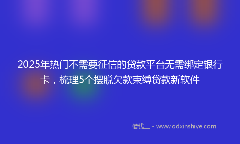 2025年热门不需要征信的贷款平台无需绑定银行卡，梳理5个摆脱欠款束缚贷款新软件