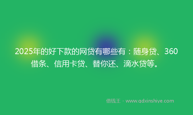 2025年的好下款的网贷有哪些有：随身贷、360借条、信用卡贷、替你还、滴水贷等。