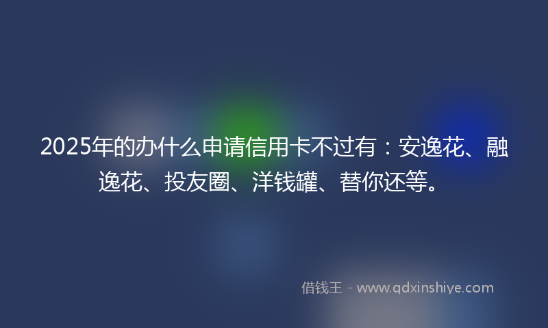 2025年的办什么申请信用卡不过有：安逸花、融逸花、投友圈、洋钱罐、替你还等。