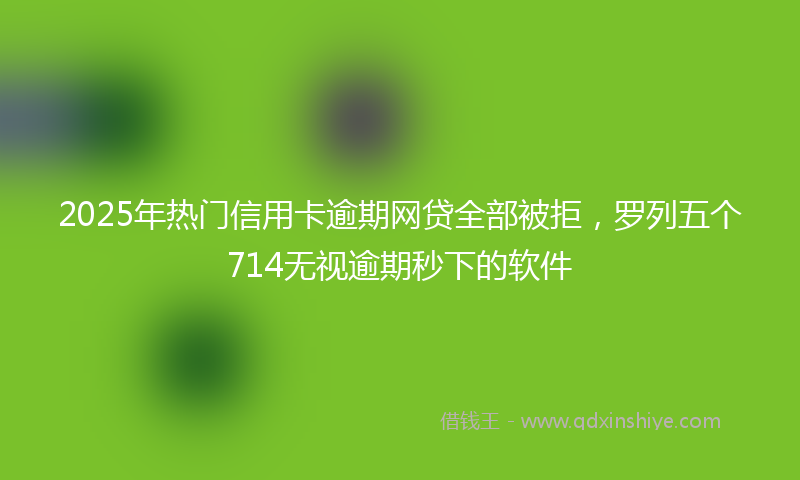 2025年热门信用卡逾期网贷全部被拒，罗列五个714无视逾期秒下的软件