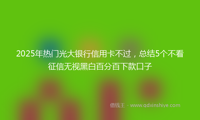 2025年热门光大银行信用卡不过，总结5个不看征信无视黑白百分百下款口子