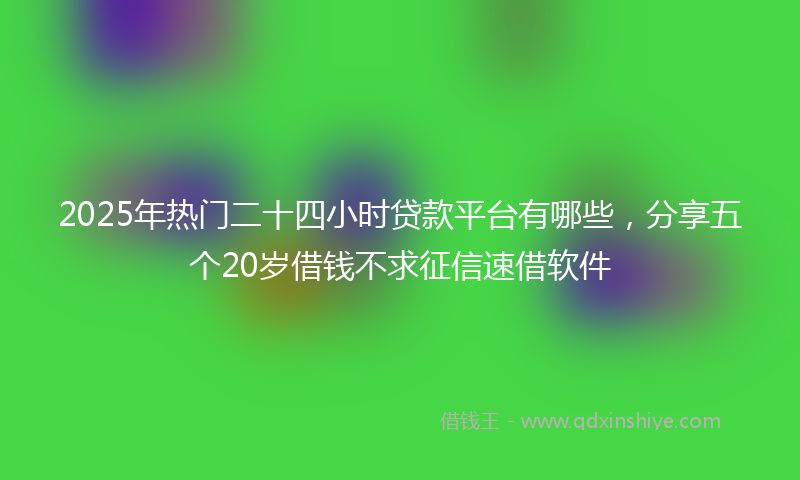 2025年热门二十四小时贷款平台有哪些，分享五个20岁借钱不求征信速借软件