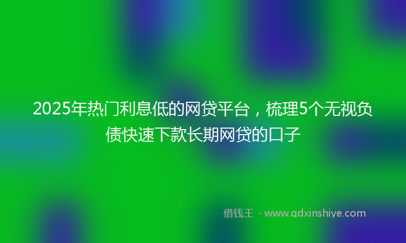2025年热门利息低的网贷平台，梳理5个无视负债快速下款长期网贷的口子
