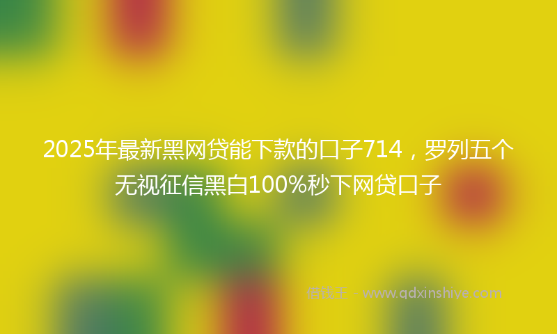 2025年最新黑网贷能下款的口子714，罗列五个无视征信黑白100%秒下网贷口子