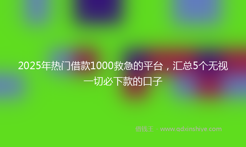 2025年热门借款1000救急的平台，汇总5个无视一切必下款的口子
