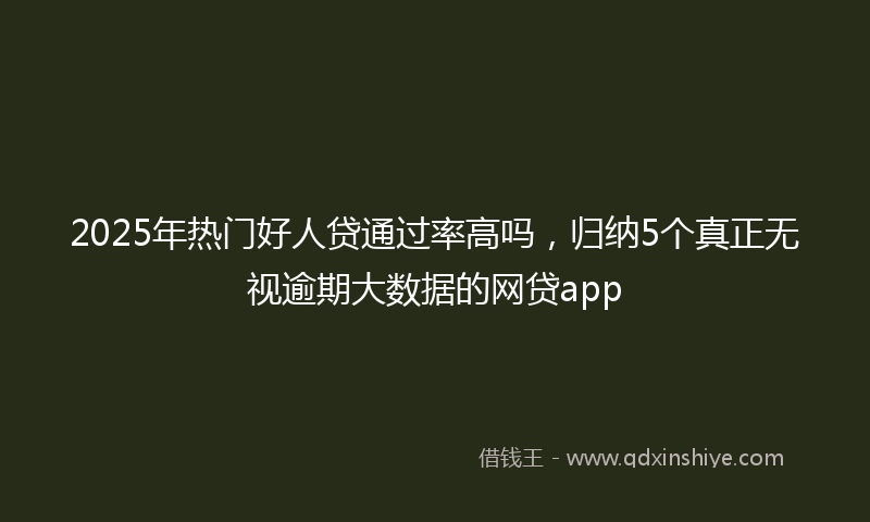 2025年热门好人贷通过率高吗，归纳5个真正无视逾期大数据的网贷app