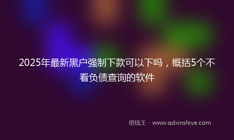 2025年最新黑户强制下款可以下吗，概括5个不看负债查询的软件