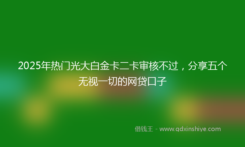 2025年热门光大白金卡二卡审核不过，分享五个无视一切的网贷口子