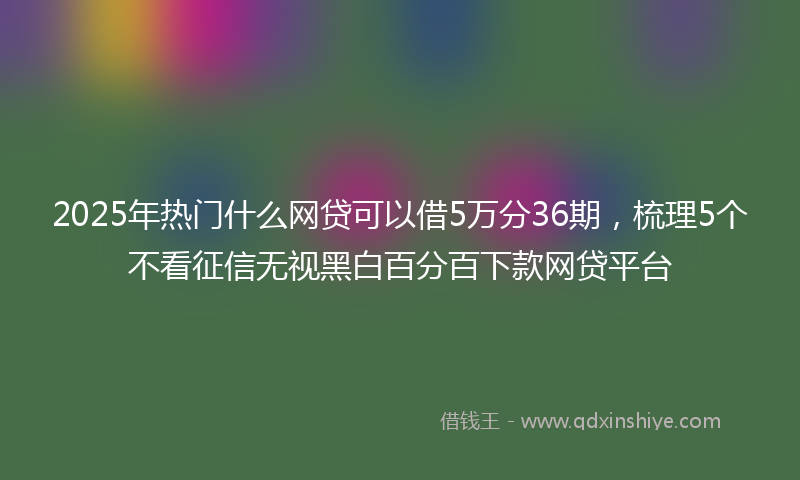2025年热门什么网贷可以借5万分36期，梳理5个不看征信无视黑白百分百下款网贷平台