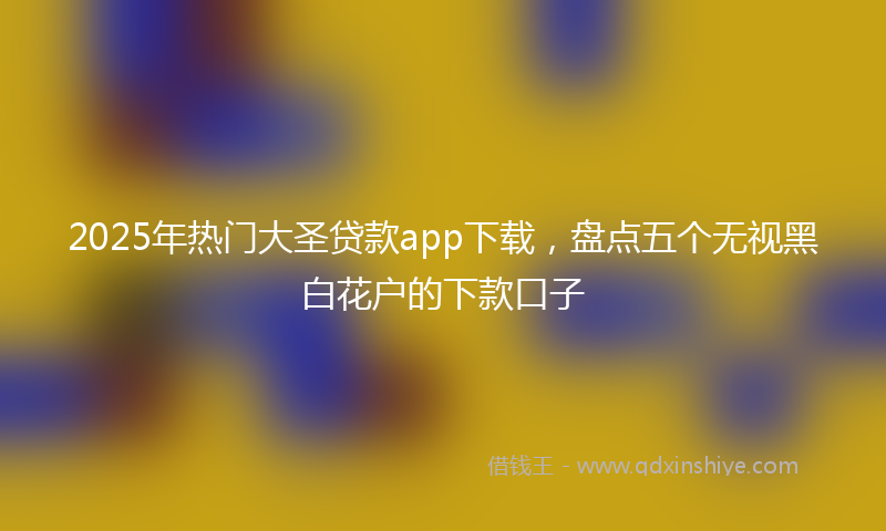 2025年热门大圣贷款app下载，盘点五个无视黑白花户的下款口子