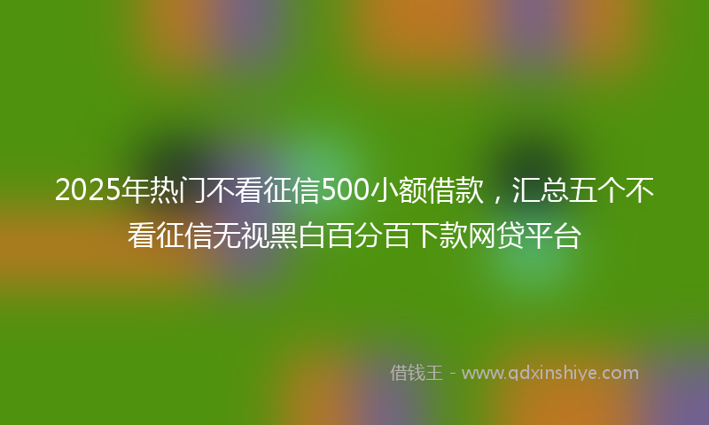 2025年热门不看征信500小额借款，汇总五个不看征信无视黑白百分百下款网贷平台