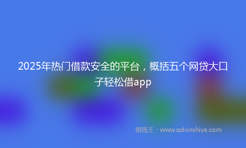 2025年热门借款安全的平台，概括五个网贷大口子轻松借app