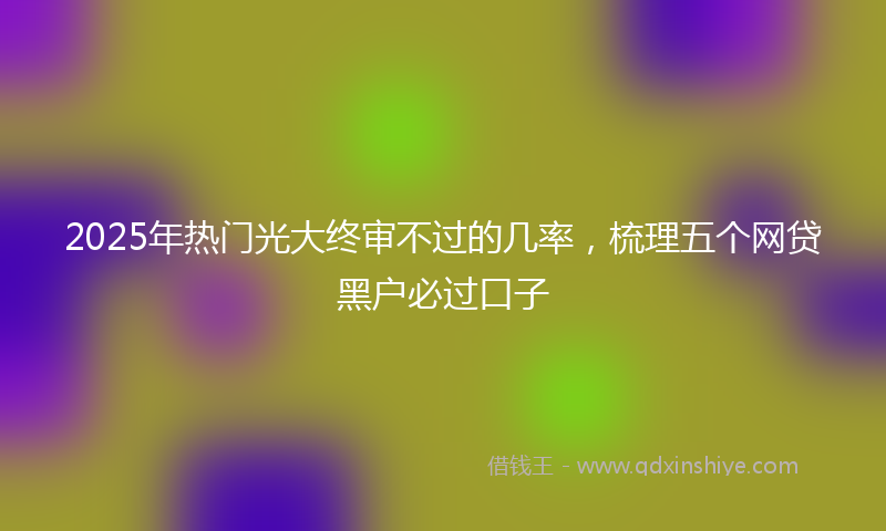 2025年热门光大终审不过的几率，梳理五个网贷黑户必过口子