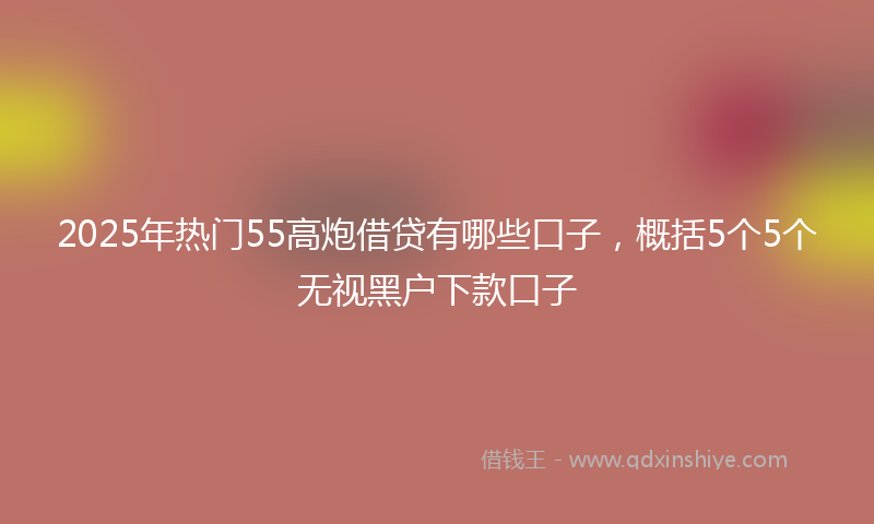 2025年热门55高炮借贷有哪些口子，概括5个5个无视黑户下款口子