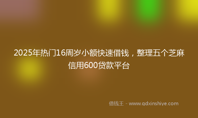 2025年热门16周岁小额快速借钱，整理五个芝麻信用600贷款平台