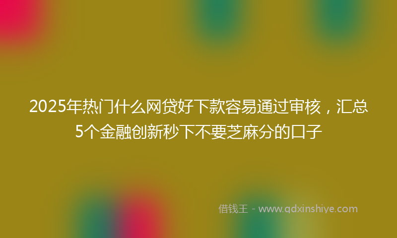2025年热门什么网贷好下款容易通过审核，汇总5个金融创新秒下不要芝麻分的口子
