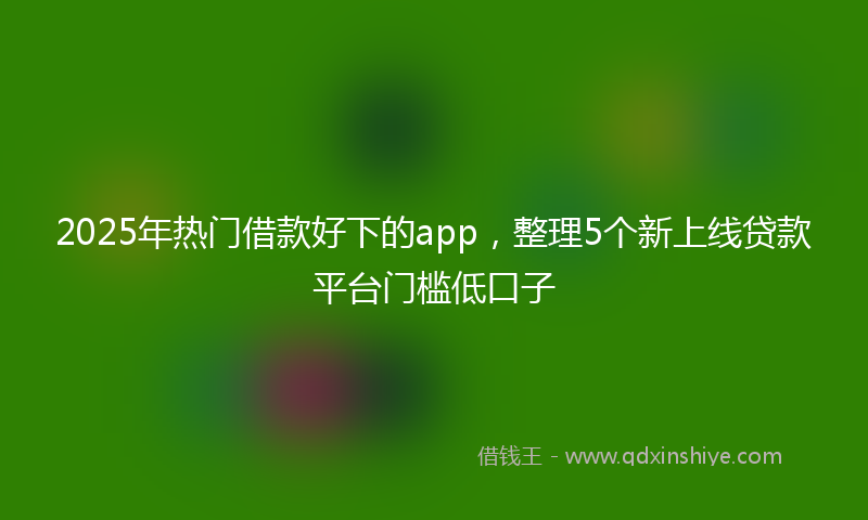 2025年热门借款好下的app，整理5个新上线贷款平台门槛低口子