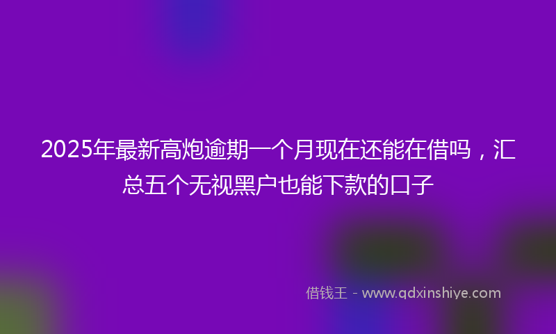 2025年最新高炮逾期一个月现在还能在借吗，汇总五个无视黑户也能下款的口子