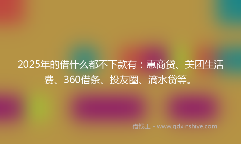 2025年的借什么都不下款有：惠商贷、美团生活费、360借条、投友圈、滴水贷等。