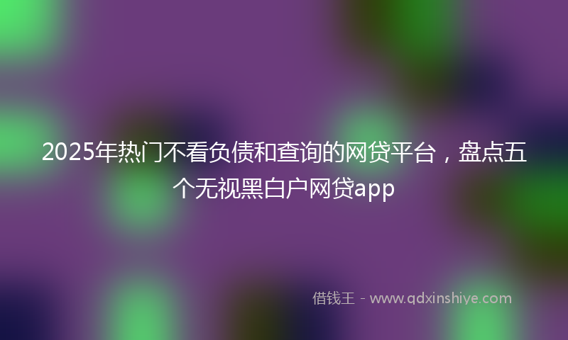 2025年热门不看负债和查询的网贷平台，盘点五个无视黑白户网贷app
