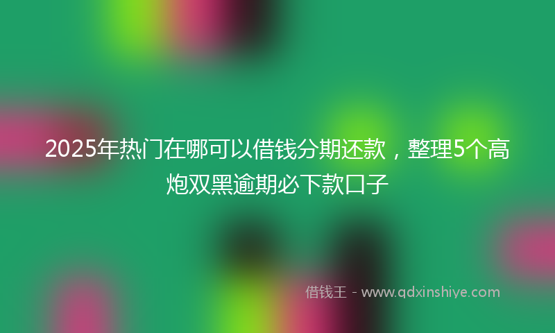 2025年热门在哪可以借钱分期还款，整理5个高炮双黑逾期必下款口子