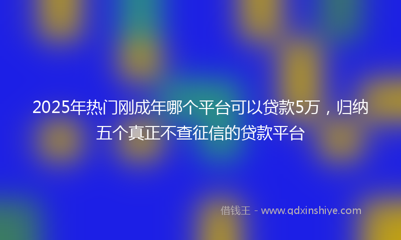 2025年热门刚成年哪个平台可以贷款5万，归纳五个真正不查征信的贷款平台