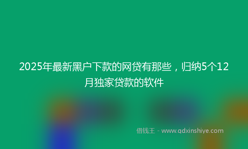 2025年最新黑户下款的网贷有那些，归纳5个12月独家贷款的软件