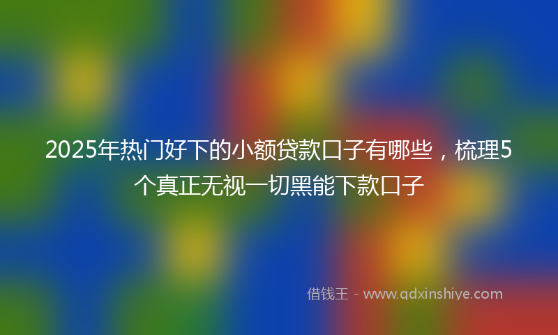 2025年热门好下的小额贷款口子有哪些，梳理5个真正无视一切黑能下款口子
