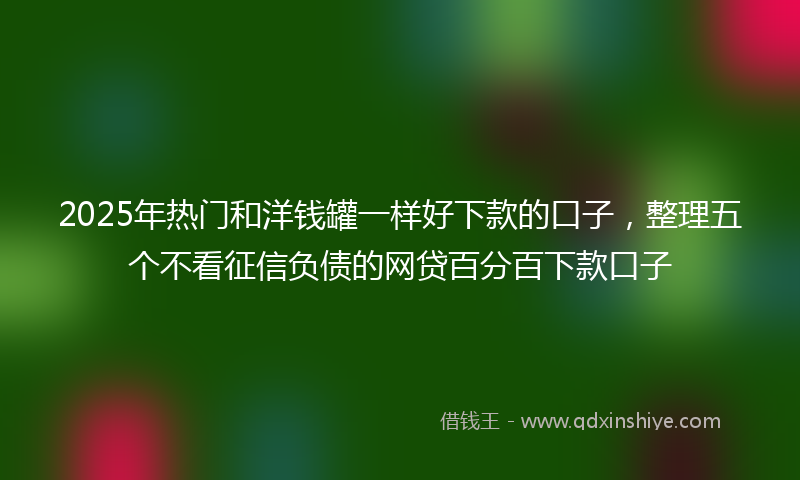 2025年热门和洋钱罐一样好下款的口子，整理五个不看征信负债的网贷百分百下款口子