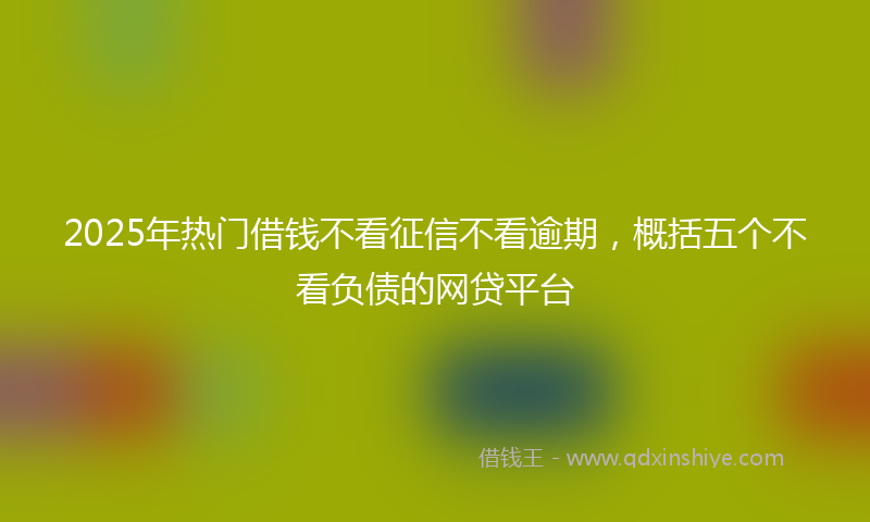 2025年热门借钱不看征信不看逾期，概括五个不看负债的网贷平台